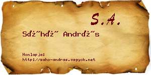 Sáhó András névjegykártya
