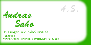 andras saho business card