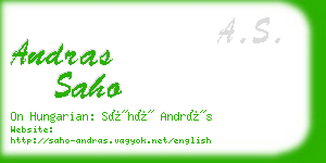 andras saho business card